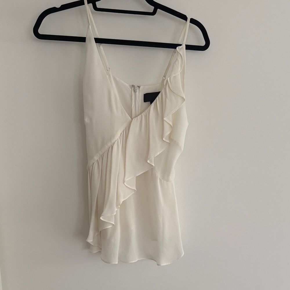 INTERMIX Cream Ruffle Camisole size P